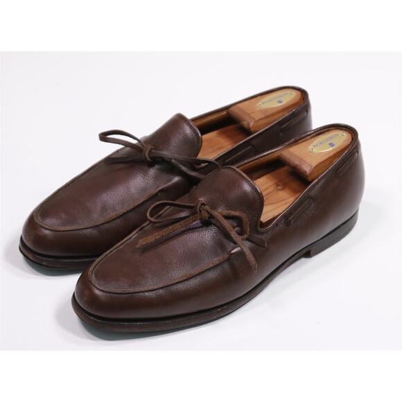 Peal & Co Brooks Brothers Brown Leather Tied Loafers Men's UK 10.5 US 11 - Picture 2 of 12